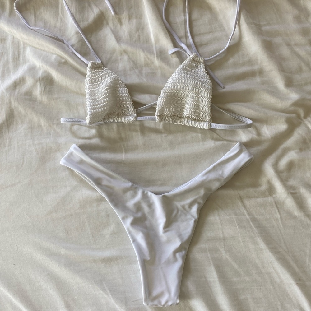 Zaful white knit bikini